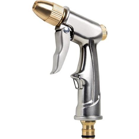Pistola de agua metálica, pulverizador de agua a alta presión, pistola de agua de jardín resistente, pulverizador de jardín a alta presión para lavar coches. (1/5)