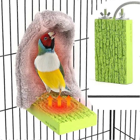 Käfigheizung für Vögel, beheizte Sitzstange mit kleinem Nest, 12V 5W Heizständer für Papageien, Nymphensittiche und Wellensittiche (US-Stecker). (1/5)