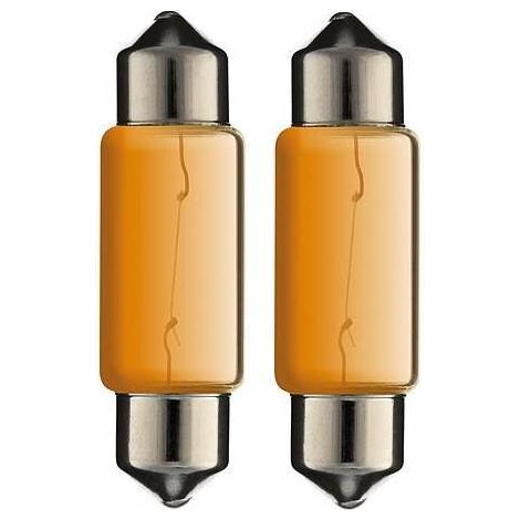 2x Ampoule navette orange 24V 5W 10x36mm SV8.5 universelle camion fourgon camping car voiture moto tracteur
