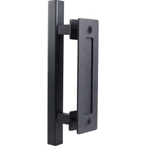 AIDUCHO Poignée De Porte Coulissante En Acier Inoxydable, Poignée De Porte De Grange Coulissante - Poignée Carrée Simple 30cm - Noir (1/4)