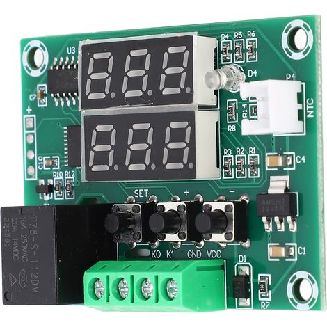 Thermostat numérique à double affichage, module de contrôle de température, interrupteur de commande de température double affichage DC12V (1/5)
