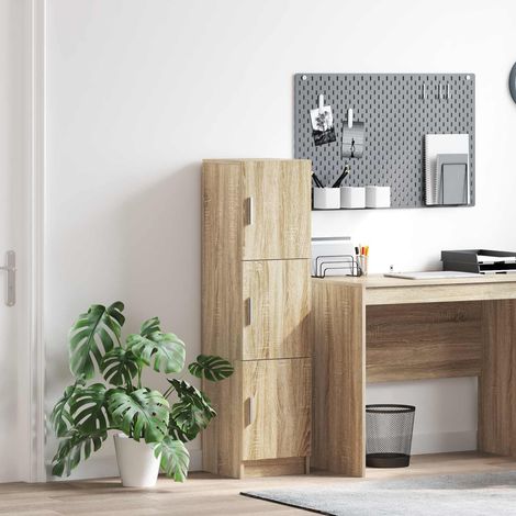 Meuble haut 3 portes en bois d’ingénierie chêne sonoma 31,5 x 32 x 122,5 cm - PANGIVO (1/5)