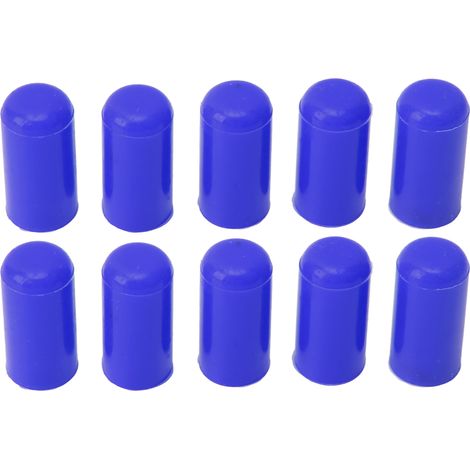 Lot de 10 bouchons pour tuyaux d'admission d'air de 6 mm, en silicone résistant à l'usure, flexible et étanche, pour automobiles, bleus. (1/5)