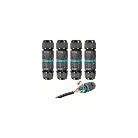 Connecteur Électrique Étanches IP68 - Raccord de Cable 3 Fils Boîte de Derivation Étanche Éxterieur, Domino Etanche Boîte de Jonction pour Câble Ø 9 à 12mm (4 Pcs)