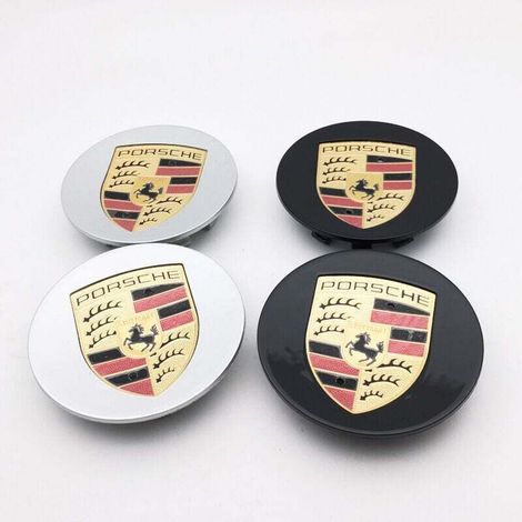 Enjoliveurs Porsche argentés 75 mm, lot de 4 (à l'unité) (1/5)