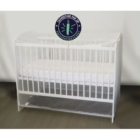 Moustiquaire adaptable en forme de housse Blanc 100x70x125 cm (1/5)
