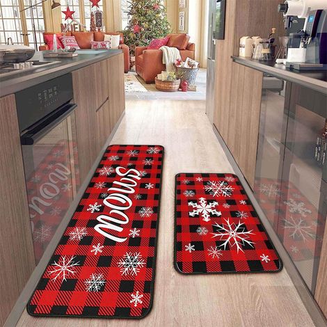 Tapis De Cuisine - Polyester - Antidérapant - Absorbant - Pour Cuisine Entrée Porche - 2 Pièces 50x80 + 50x160 Cm (1/5)