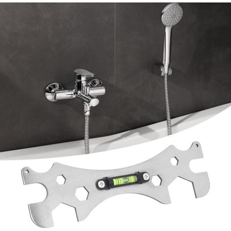Multifunktionswerkzeug, Wasserwaagenschlüssel, Sechskantschlüssel-Auszieher, zur Reparatur von Badezimmerarmaturen (8-29 mm Badezimmer-Wasserwaagenschlüssel (Wasserwaage enthalten))