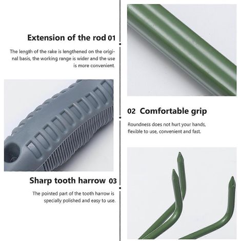 Râteau à trois dents avec fourche en acier, idéal pour le jardinage (1/5)