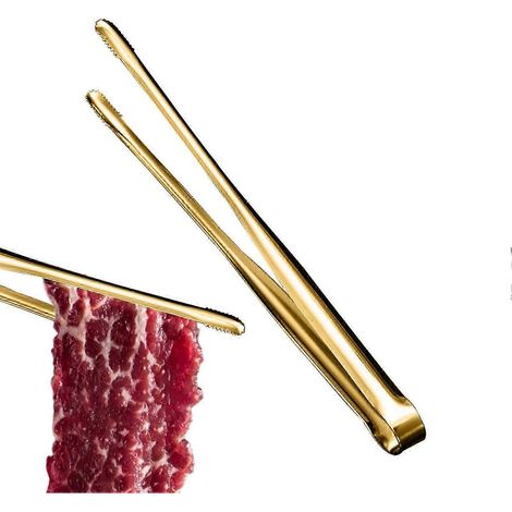Pince de cuisine, résistante à la chaleur, en acier inoxydable, multifonctionnelle, durable, revêtement antiadhésif, taille moyenne (1/5)