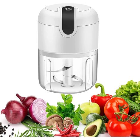 Mini hachoir à ail électrique, robot culinaire, coupe-ail portable sans fil, hachoir à viande avec chargement USB. (1/5)