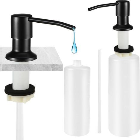 Dispenser di sapone integrato da 500 ml per lavello da cucina, in acciaio inox, per bagno e cucina. (1/5)