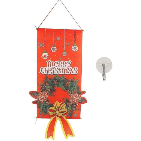 Couronne de drapeaux de Noël à suspendre au mur, décorations de Noël pour la maison, porte ou fenêtre (1/3)
