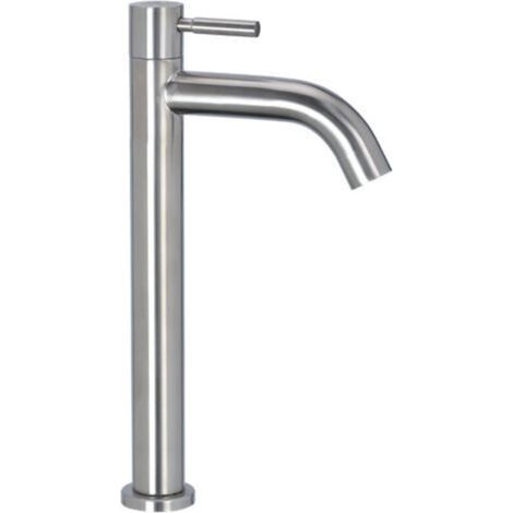 Robinet de salle de bain à poignée unique en acier inoxydable, robinet d'évier d'eau chaude et froide