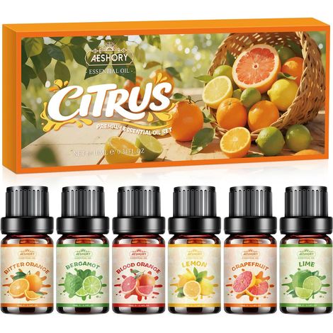 Citrus Essential Oil Kit 6 x 10 ml, Aromatherapy Citrus Essential (1/5)