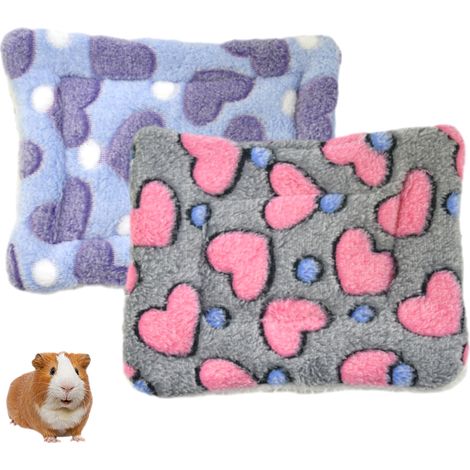 Couvertures pour cochons d'Inde, en coton ultra doux, idéales pour les cochons d'Inde, lapins, hamsters, chinchillas, chiots et chats. Coloris violet et gris. (1/5)
