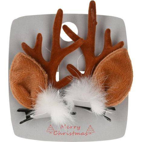 Haarspange Rentier Schmuck Nadeln Geweih Elch Reh Horn Weihnachten Dekoration (1/5)