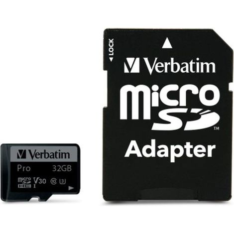 Carte mémoire microSDHC Verbatim 32 Go Classe 10 UHS-1 + adaptateur SD (1/5)