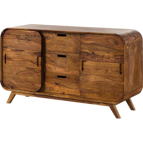 Sideboard Sheesham 134x40x75 hellbraun lackiert MAILAND 101
