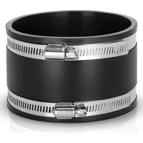 Manchon en caoutchouc flexible de 100 mm avec 2 colliers serrage acier inoxydable - réduction bruit Sans odeur Pour ventilateur tuyau, filtre à charbon Tube (1/5)