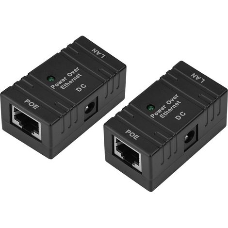 2 Pièces Module d'Alimentation POE RJ45 Injecteur Ethernet pour Caméra IP de Réseau Noir (1/5)