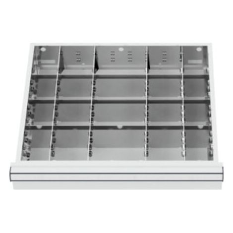 STIER Schubladeneinteilung Metalleinteilung BLH 75 mm Innenmaß 500x450 mm 20 Fächer 6 x TW 75 (1/4)