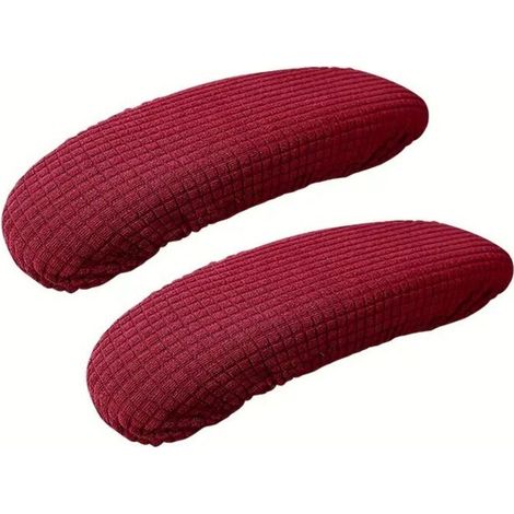 Housse Accoudoir De Chaise De Bureau Coussin De Protection Élastique Protège-Bras pour Chaise De Jeu Et Bureau,Rouge (1/4)