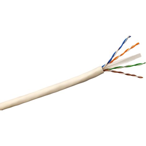 Câble cat 6 Sans connecteur, U/UTP, gaine LSZH Blanc LSZH, 100m ( Prix pour Bobine de 100 Mètres )