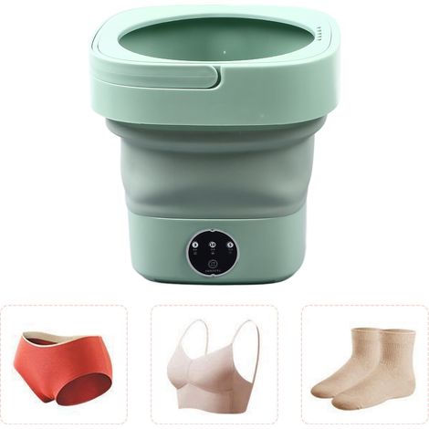 Minilavabo portátil y plegable, con capacidad de 8 litros, color verde e incluye sistema de drenaje. (1/5)