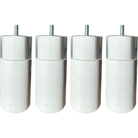 4 pieds cylindriques anti-punaise blanc 15 cm