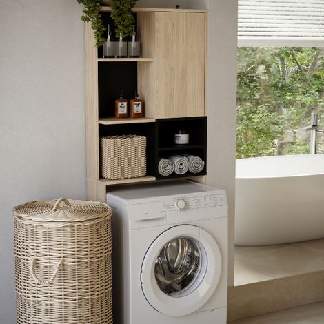 Meuble pour machine à laver Kuba 4 étagères, 1 porte (1/4)