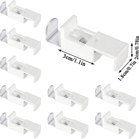 Soporte para persianas plisadas en forma de L, no requiere taladrar, color blanco, apto para persianas enrollables y opacas, paquete de 10 unidades. (1/5)
