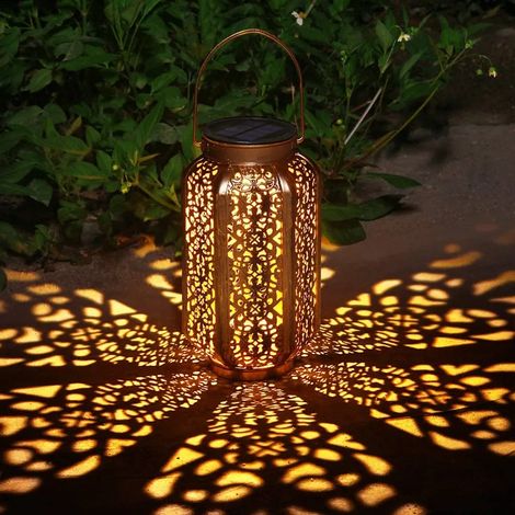Solar-Gartenlaterne, dekorative Solar-Gartenleuchten für Terrasse und Garten, dekorative Metall-Gartenaccessoires, Außendekorationen für Veranda, Einfahrt und Hof, Weihnachtsdekoration