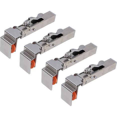 Clips de tiroir en acier inoxydable, largeur réglable de 21 à 50 mm, en acier allié, pour l'installation de meubles (lot de 4). (1/5)