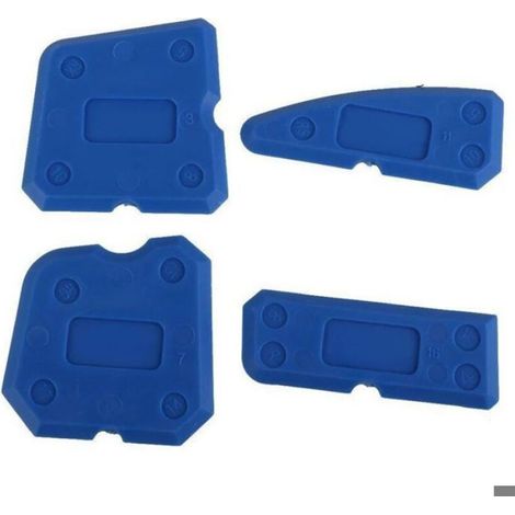 Kit 4 pièces Outil de calfeutrage, Silicone, Spatule grattoir, Nettoyage joint, Pour salle de bain et cuisine (1/4)