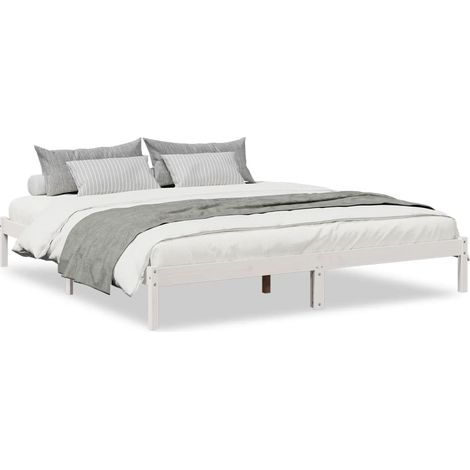Maison Exclusive - Letto Extra Lungo senza Materasso Bianco 180x210 cm in Pino