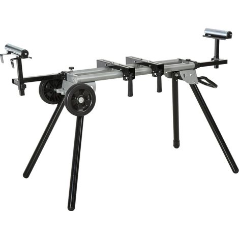 Untergestell Für Kappsägen Arbeitstisch, Schwarz+Silber, Seitenverlängerung 123,5-245 Cm (1/5)