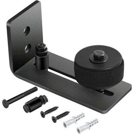 Guida inferiore per porta scorrevole del fienile, rullo regolabile, sistema di montaggio a parete, design inferiore a filo, pannello porta del fienile intatto (8 in 1) (1/5)