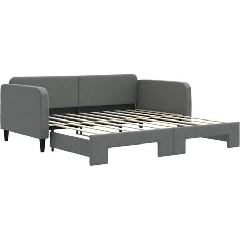 Maison Exclusive - Tagesbett Ausziehbar Dunkelgrau 90x190 cm Stof