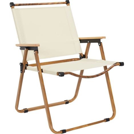 Chaise de Camping Pliable "Mariposa" 77cm Beige (1/5)