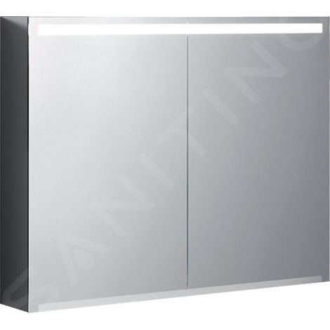 Keramag – Armoire murale de salle de bain avec éclairage LED – 2 portes miroir – Étagères en verre déplaçables – Classe d'efficacité A++ (1/5)