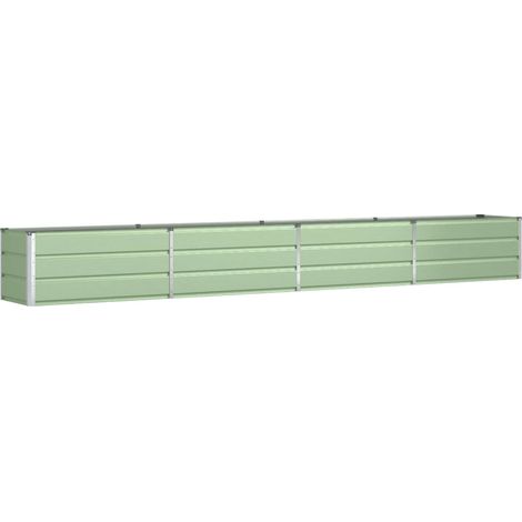 Jardinière design moderne extérieur 480 x 50 x 45 cm en acier galvanisé vert pastel (1/5)
