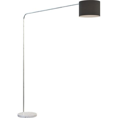 Piantana Contemporanea Corner Marmo Basso Bianco Tessuto Nero 1 Luce E27