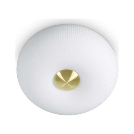 Plafoniera Moderna Arizona Vetro Bianco 2 Luci Gx53 9W 3000K Luce Calda (1/3)