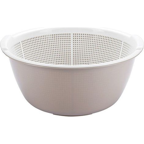 Passoire à fruits bol de drainage en plastique épais, panier de drainage à Double couche pour la cuisine et le salon (1/5)