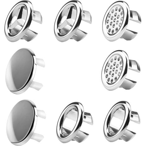 8 PCS Anneau de Débordement d'Évier en Plastique Couvercle de Trop-Plein d'Évier Anneau de Trop-Plein d'Évier Cache Trop Plein Lavabo Bagues pour Trop-Plein de Lavabo pour Cuisine Baignoire