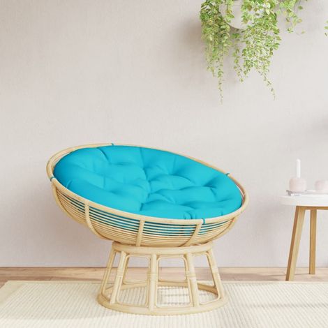 Coussin rond turquoise Ø 100 x11 cm tissu oxford (1/5)