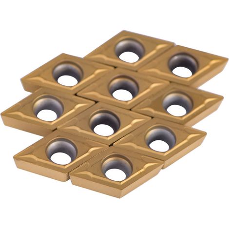10 plaquettes de coupe en carbure CNC pour tour, avec coffret. (1/5)