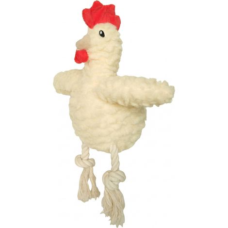 Jouet pour chien poussin jaune en peluche chenille avec couineur, pour mâcher et jouer (1/5)