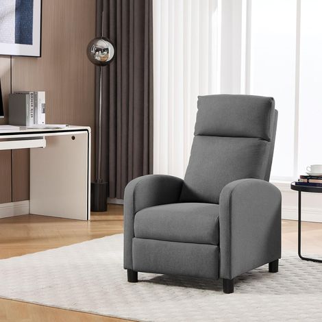 WOLTU Poltrona Relax Reclinabile Regolabile Divano Monoposto con Poggiapiedi da Soggiorno Camera da Letto Grigio Scuro (1/5)